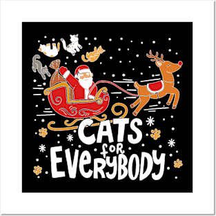 Cats For Everybody Santa Kitties Merry Christmas Costume Posters and Art